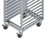 Winco AWRK-20HBK Aluminum Full-Height End-Load Mobile Bun / Sheet Pan Rack with Brakes - 20 pan/capacity - Assembled
