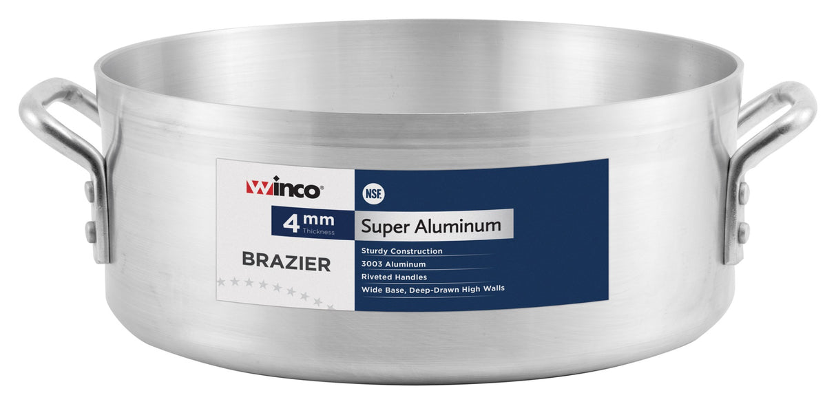 Winco ALBH-40 Elemental Heavyweight Aluminum Brazier / Braising Pot 40 qt.