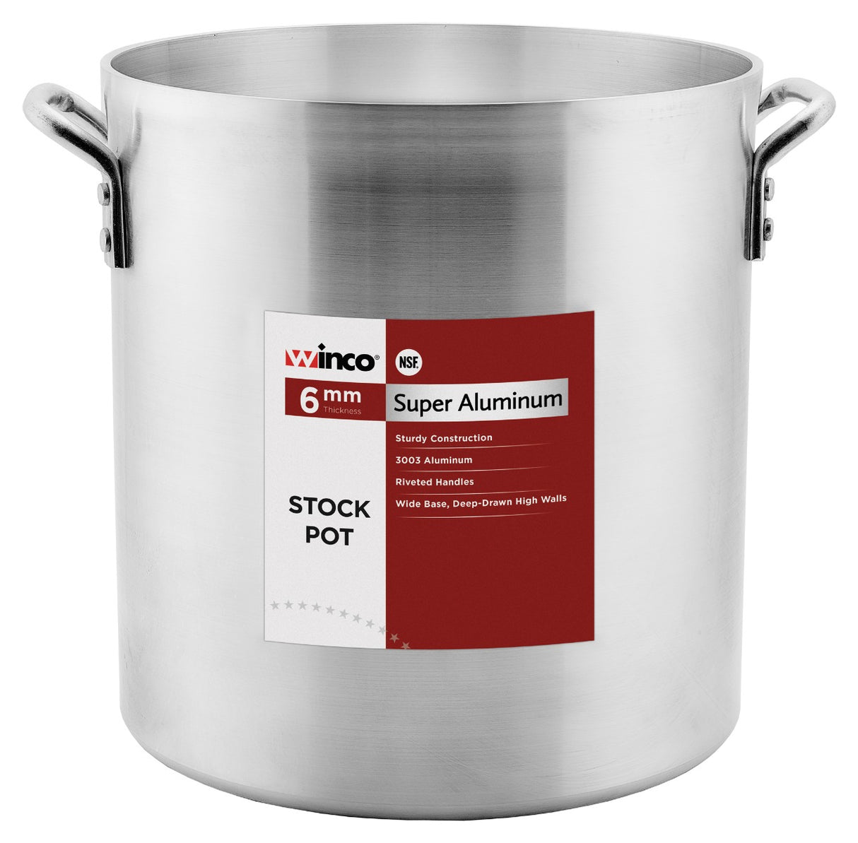 Winco ALHP-100 Elemental Aluminum Extra-Heavyweight Stock Pot 100 qt.