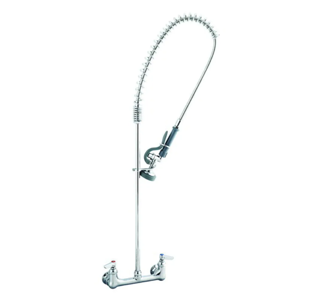T&S Brass B-0133 33 3/8" H Wall Mount Pre Rinse Faucet - 1.15 GPM, Base with Nozzle