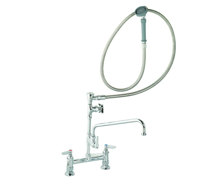 T&S Brass B-0177 16 1/4"H Deck Mount Pre Rinse Faucet - 1.15 GPM, Base with Nozzle