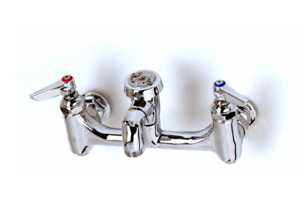 T&S Brass B-0674-BSTP Service Sink Faucet w/ Built In Stops & Vacuum Breaker, Polished