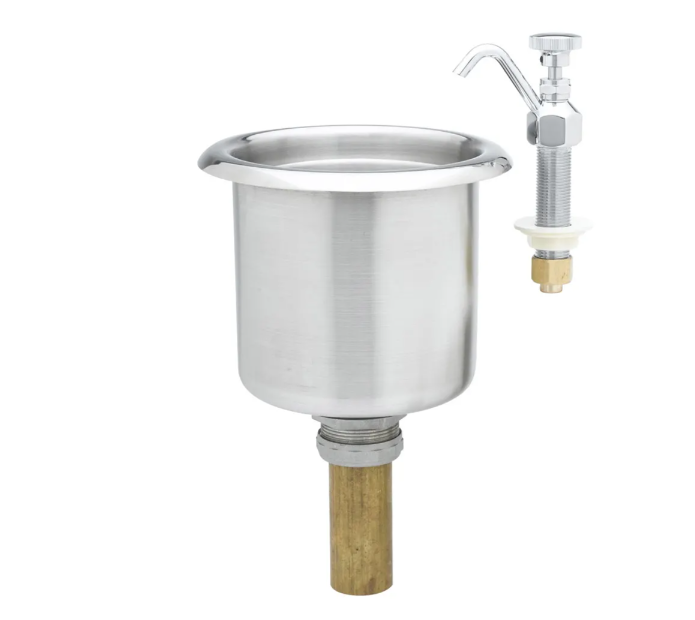T&S Brass B-2282-01 Dipper Well Faucet w/ Stainless Steel Bowl & Inner Overflow Cup
