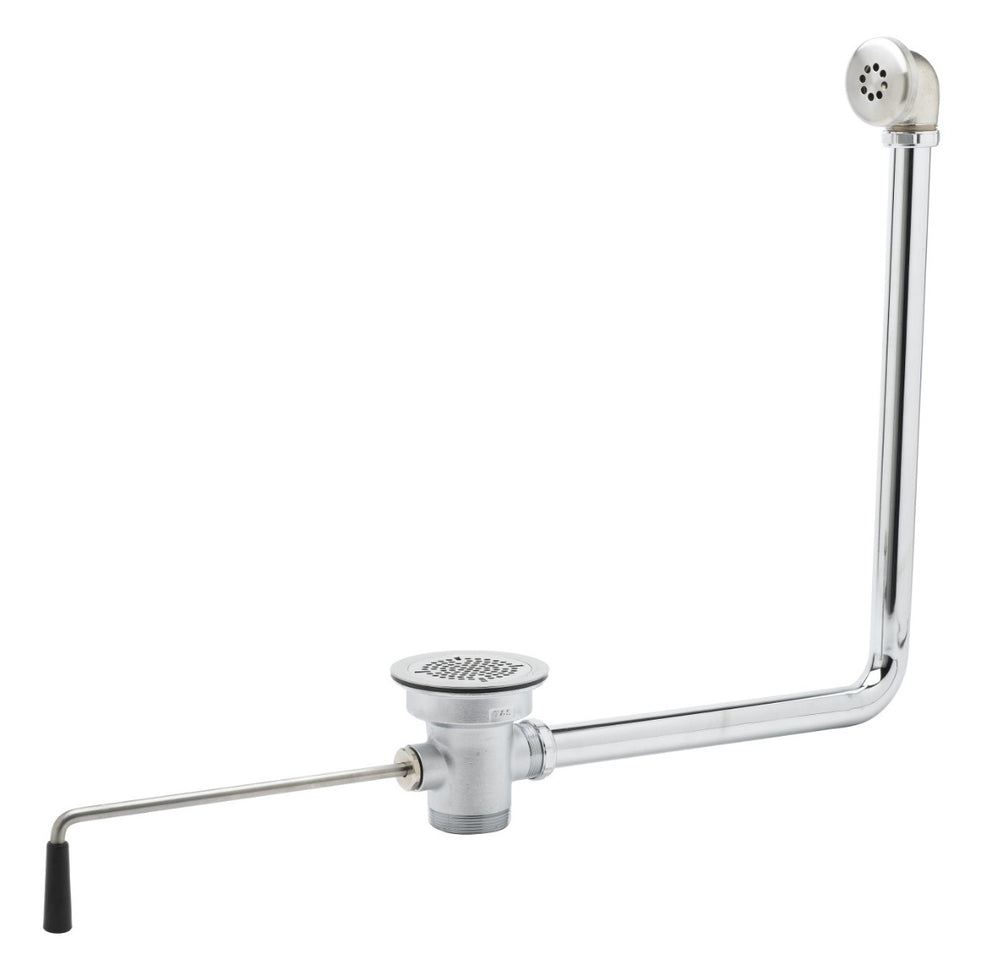 T&S Brass B-3952-01 Twist Waste Valve with Drain Adaptor & Flat Strainer Overflow