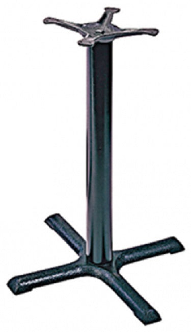 G&A Commercial Seating B2222 B Series Cast Iron Dining Height 4-Prong Spider Table Base with 22" x 22" Spread and 3" dia. Column - Black