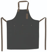Winco BA-3327K Signature Chef Poly-Cotton Mid-Weight Adjustable Full Length Bib Apron with 8 Waist Pockets and 1 Thermometer/Pen Pocket 33-1/2"L x 27"W- Black - 24/Case