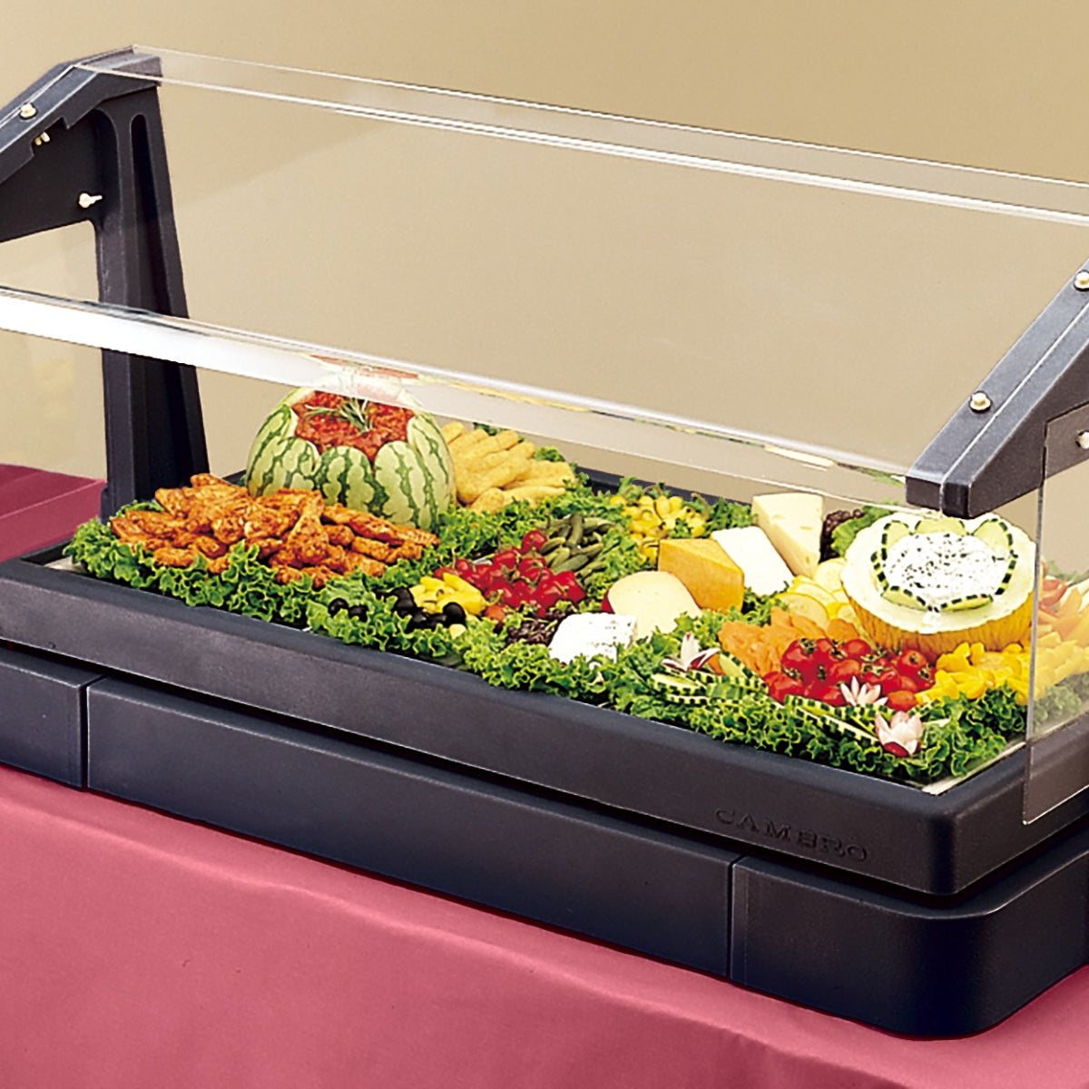 Cambro BBR480110 Black Tabletop Buffet Bar with Sneeze Guard 48