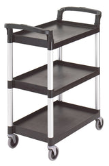 Cambro BC331KD110 300 lb. 3 Shelf Utility Cart / Bus Cart 33" x 16-1/4" x 38"H - Black