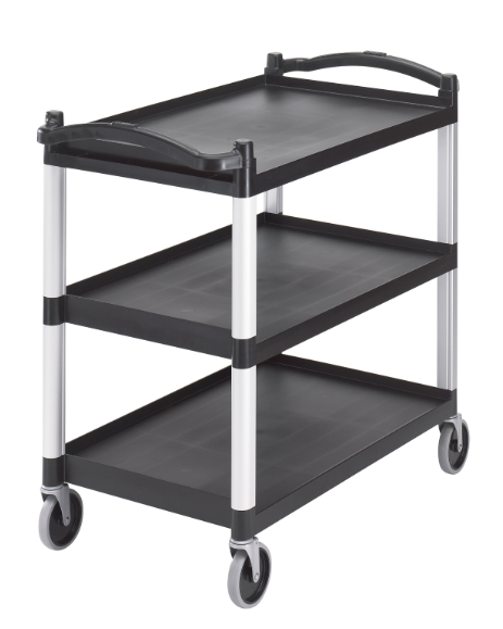 Cambro BC340KD110 3 Level Polymer Utility Cart w/ 400 lb Capacity, Raised Ledges