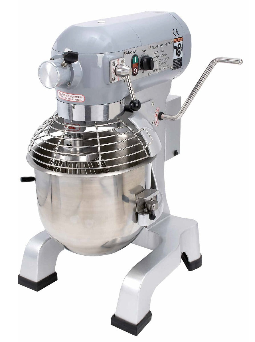 Adcraft BDPM-20 Black Diamond Planetary Bench Mixer with Guard & Standard Accessories 20 Qt. - 3 Speeds - 120v