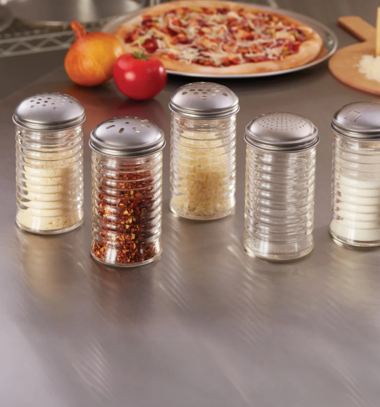 American Metalcraft BEE312 Cheese Shaker w/ 12 oz Capacity & Top, Glass/Stainless