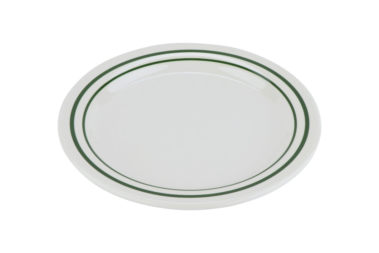 GET BF-010-EM Melamine Plate Round 10", Emerald/White