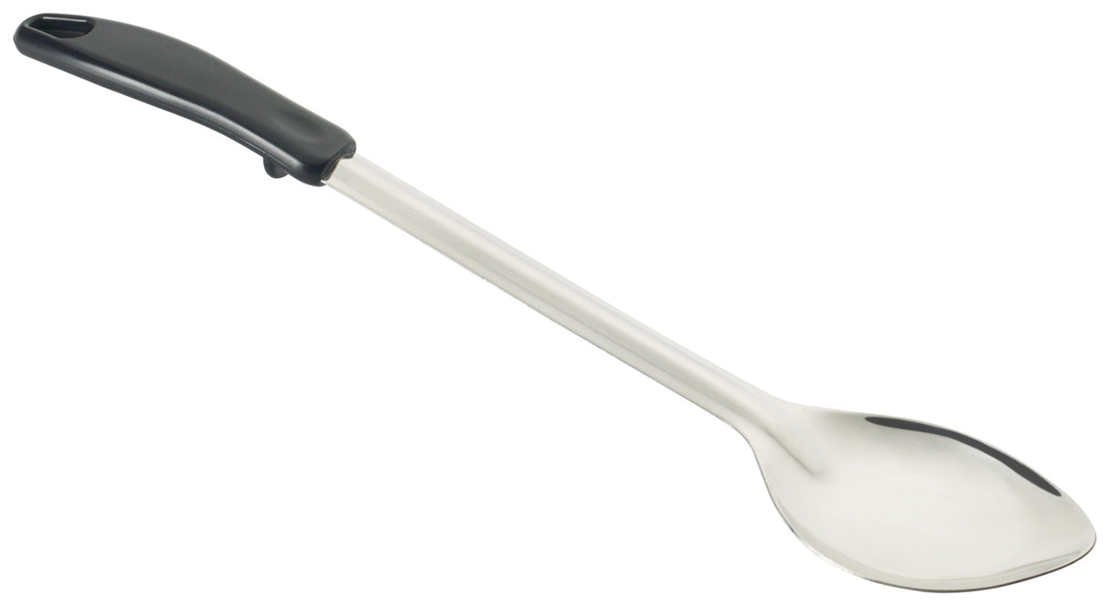 Winco BHOP-15 Stainless Steel Solid Basting Spoon with Stop-Hook Polypropylene Handle 15"