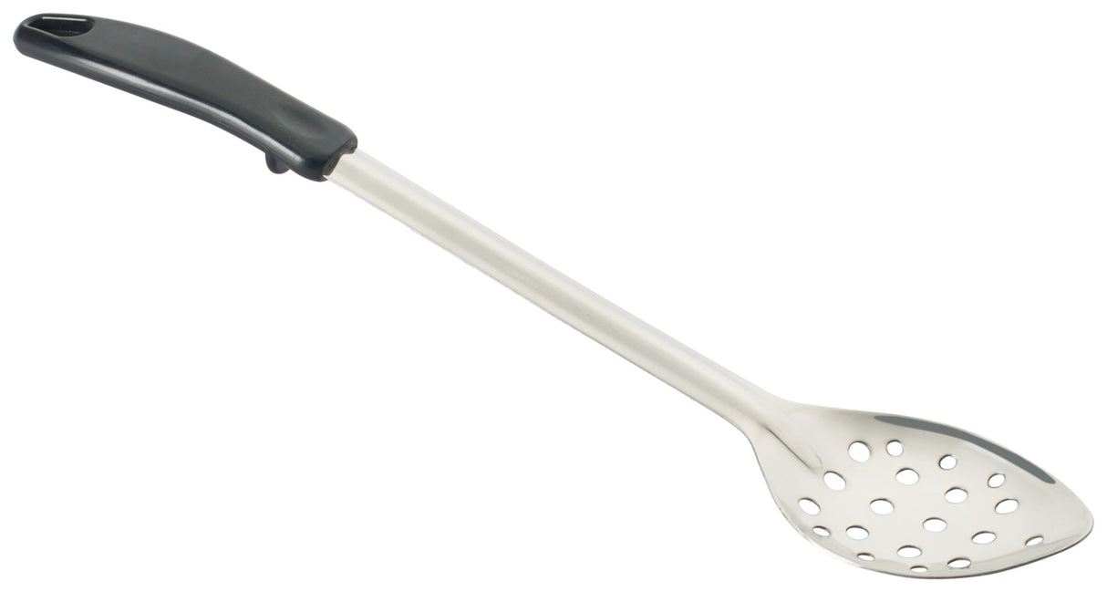 Winco BHPP-15 Stainless Steel Perforated Basting Spoon with Stop-Hook Polypropylene Handle 15"
