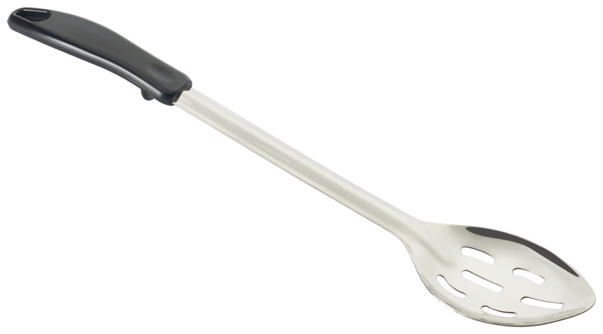 Winco BHSP-15 Stainless Steel Slotted Basting Spoon with Stop-Hook Polypropylene Handle 15" - 120/Case