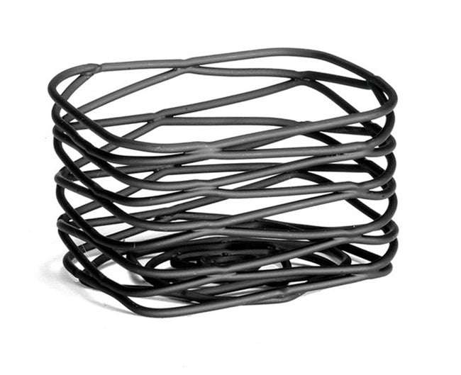 TableCraft BK156 Artisan Collection Powder Coated Metal Wire Sugar Packet Holder / Sugar Caddy 3" x 2-1/2" x 2" - Black