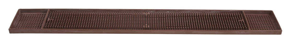 Winco BM-327B Rubber Bar Rail Spill Mat 27" x 3-1/4" - Brown