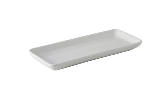 Tuxton BPZ-1141 11 1/2" x 5" Rectangular DuraTux®© Tray - China, Porcelain White