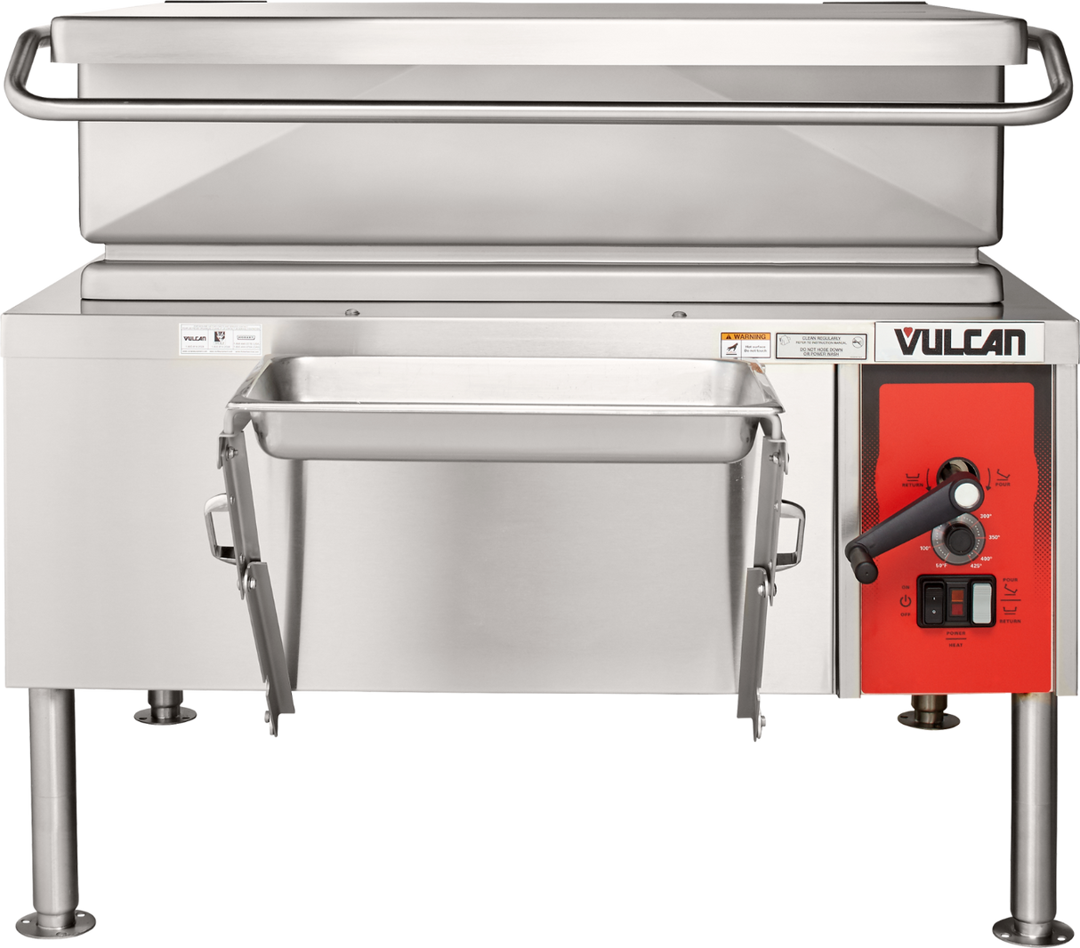 Vulcan VE40-33 - Electric Manual Tilt Braising Pan / Tilt Skillet 40 Gal. - 208-240v/50/60/1-3