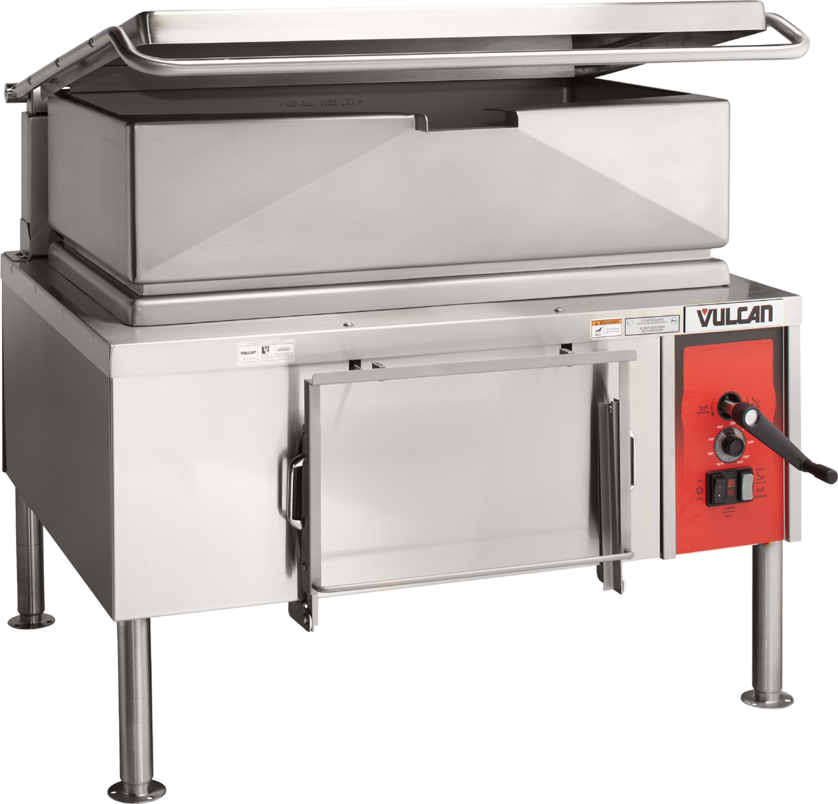 Vulcan VE40-33 - Electric Manual Tilt Braising Pan / Tilt Skillet 40 Gal. - 208-240v/50/60/1-3