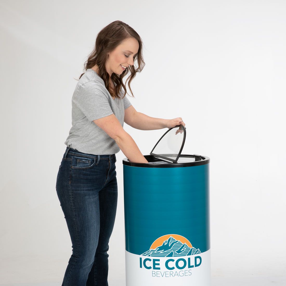 IRP 6001006 BREEZER II Portable Round Barrel Beverage Cooler with Adjustable Thermostat 17-1/2"Dia. x 37-7/8"H