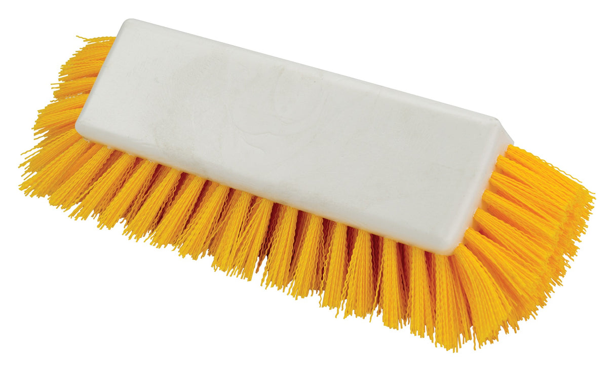 Winco BRF-12Y Multi-Surface Floor Scrub Brush Head with Yellow Poly Bristles 12" - 12/Case