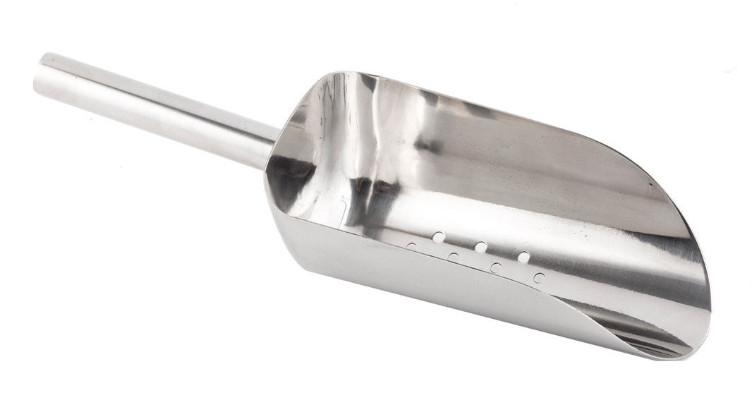 TableCraft BSC2024 Stainless Steel Ice Scoop with Drain Holes 20-24 oz. - 12/Case