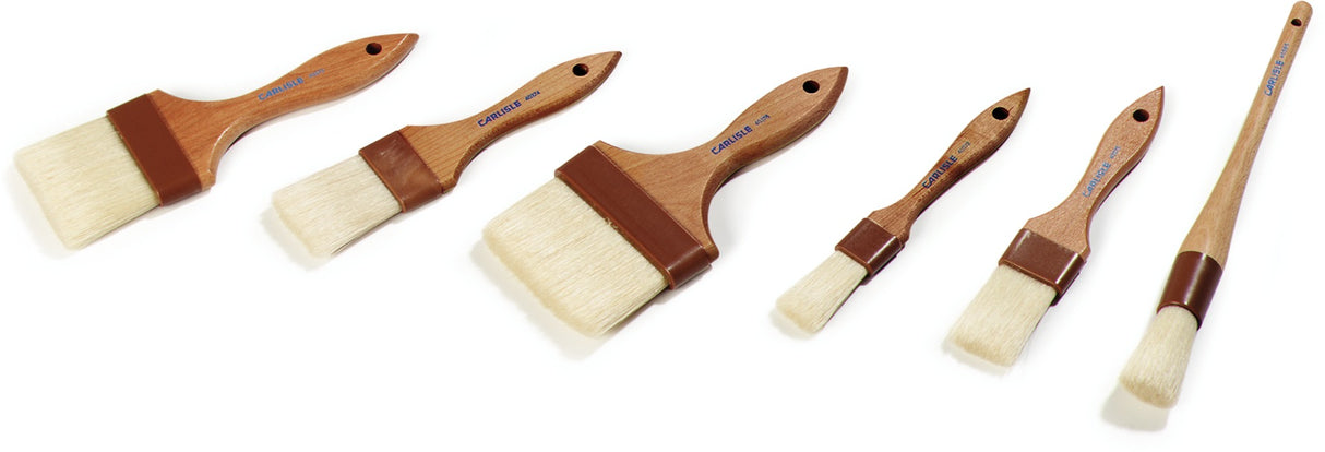 Carlisle 4038000 Sparta Chef Series Round Pastry / Basting Brush with 1"Dia. Boar Bristles & 8-1/4" Wood Handle
