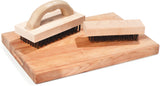 Carlisle 4067600 Wooden Butcher Block Brush with Steel Bristles and Plastic Handle 9" x 4"