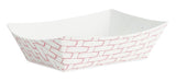 Boardwalk BWK30LAG050 Red/White Paper Food Boat Tray 1/2 lb. Capacity - 1000/Case