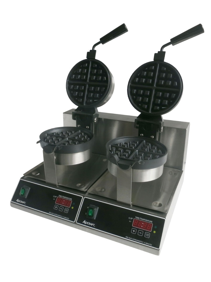 Adcraft BWM-7/R-2 Belgian Waffle Maker Double 7" Round Grids