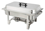 Winco C-3080B Newburg Stainless Steel Chafer with Stand 8 Qt. - Full Size