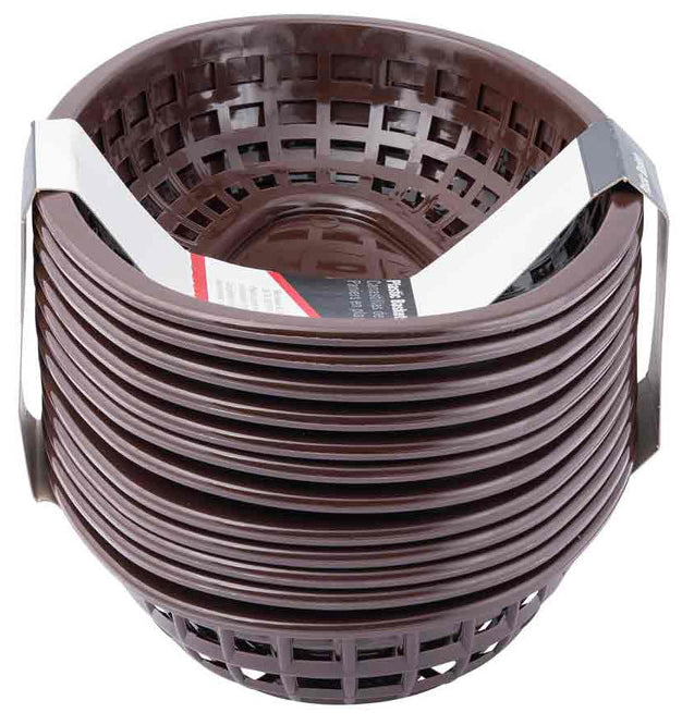 TableCraft C1074BR Classic Plastic Oval Basket 9-1/4" x 6" x 1-3/4" - Brown - 12/Case
