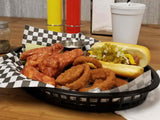 TableCraft C1076BK Chicago Plastic Oval Platter Basket 10-1/2" x 7" x 1-1/2" - Black - 12/Case