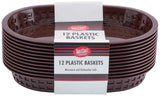 TableCraft C1076BR Chicago Plastic Oval Platter Basket 10-1/2" x 7" x 1-1/2" - Brown - 12/Case