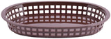 TableCraft C1076BR Chicago Plastic Oval Platter Basket 10-1/2" x 7" x 1-1/2" - Brown - 12/Case
