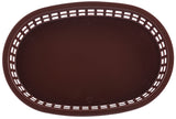 TableCraft C1076BR Chicago Plastic Oval Platter Basket 10-1/2" x 7" x 1-1/2" - Brown - 12/Case