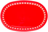 TableCraft C1076R Chicago Plastic Oval Platter Basket 10-1/2" x 7" x 1-1/2" - Red - 12/Case
