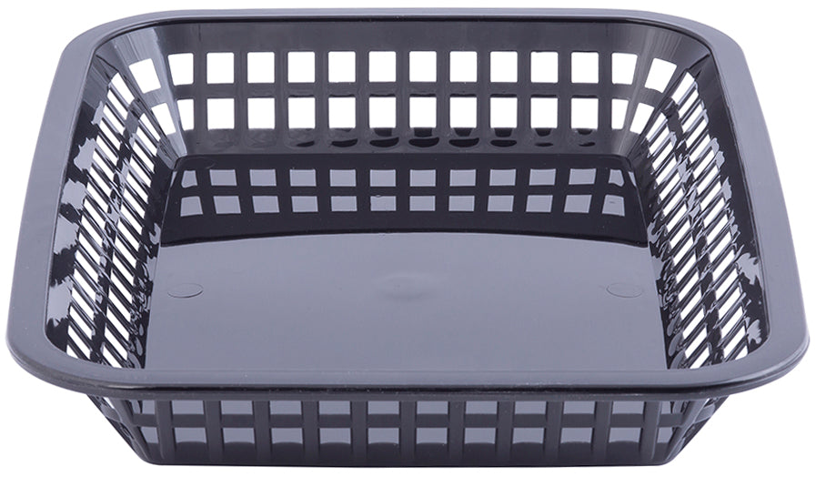 TableCraft C1077BK Grande Plastic Rectangular Platter Basket 10-3/4" x 7-3/4" x 1-1/2" - Black - 12/Case