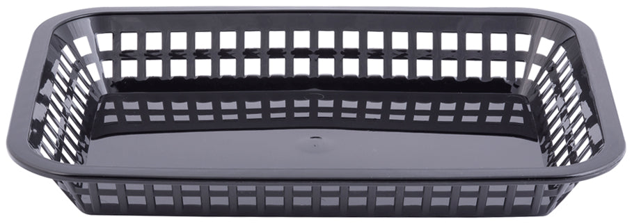 TableCraft C1077BK Grande Plastic Rectangular Platter Basket 10-3/4" x 7-3/4" x 1-1/2" - Black - 12/Case