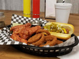 TableCraft C1086BK Texas Plastic Oval Platter Basket 12-3/4" x 9-1/2" x 1-1/2" - Black - 12/Case