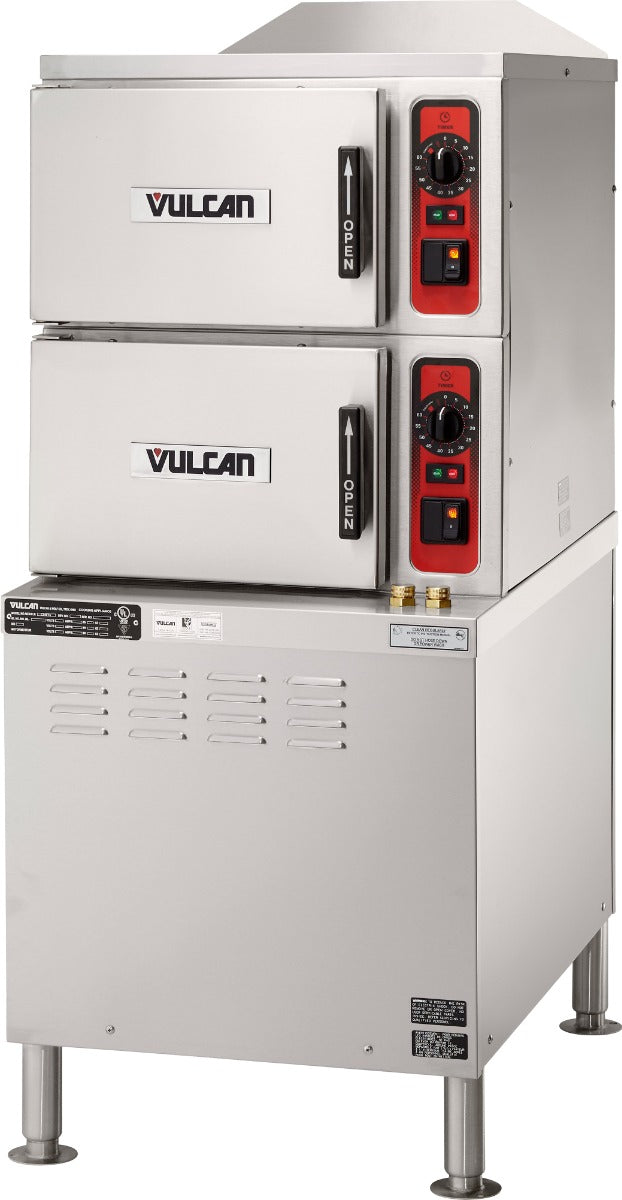 Vulcan C24ET6 ET Series 2-Compartment Electric Convection Steamer with Cabinet Base and Professional Controls - 6 Pan/cap - 208v, 17 kW