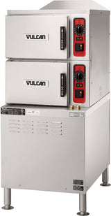 Vulcan C24ET6 ET Series 2-Compartment Electric Convection Steamer with Cabinet Base and Professional Controls - 6 Pan/cap - 208v, 17 kW