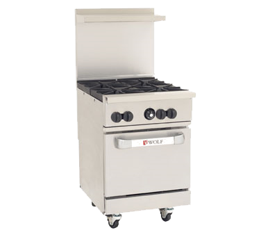 Wolf C24S-4B 24" 4 Burner Gas Range w/ Standard Oven, Natural Gas