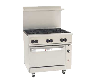 Wolf C36C-6B 36" 6 Burner Gas Range w/ Convection Oven, Natural Gas