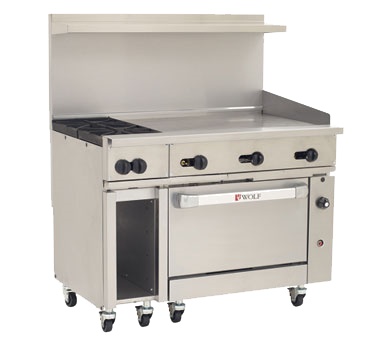 Wolf C48S-2B36GT 48" 2 Burner Gas Range w/ Griddle & Standard Oven, Natural Gas