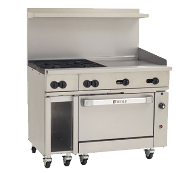 Wolf C48C-4B24GT 48" 4 Burner Gas Range w/ Griddle & Convection Oven, Liquid Propane