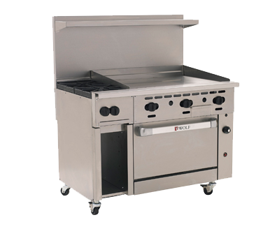 Wolf C48S-2B36GT 48" 2 Burner Gas Range w/ Griddle & Standard Oven, Natural Gas