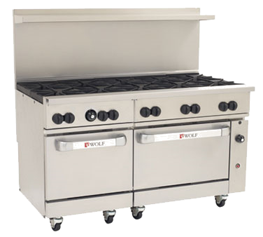 Wolf C60SC-10B 60" 10 Burner Gas Range w/ Standard & Convection Oven, Natural Gas