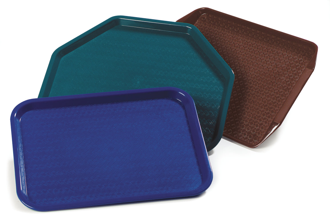 Carlisle CT121659 Cafe Polypropylene Fast Food Cafeteria Tray 12" x 16" - Slate Blue - 24/Case